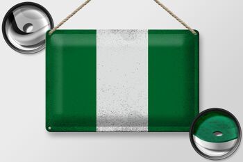 Drapeau en étain du Nigeria, 30x20cm, drapeau du Nigeria, Vintage 2