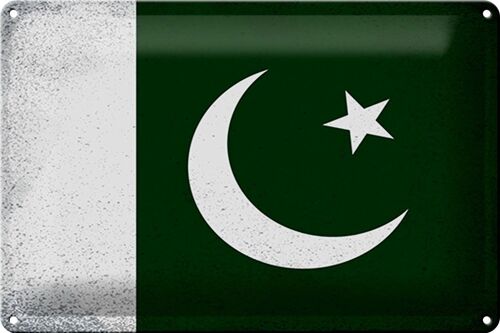 Blechschild Flagge Pakistan 30x20cm Flag Pakistan Vintage