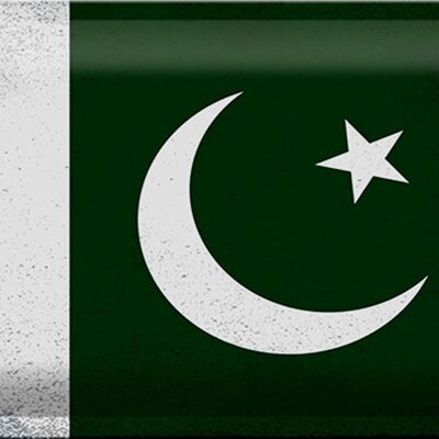 Targa in metallo Bandiera Pakistan 30x20 cm Bandiera Pakistan Vintage