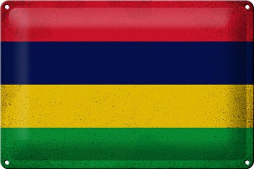 Blechschild Flagge Mauritius 30x20cm Flag Mauritius Vintage