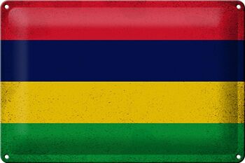 Signe en étain drapeau maurice 30x20cm drapeau maurice Vintage 1
