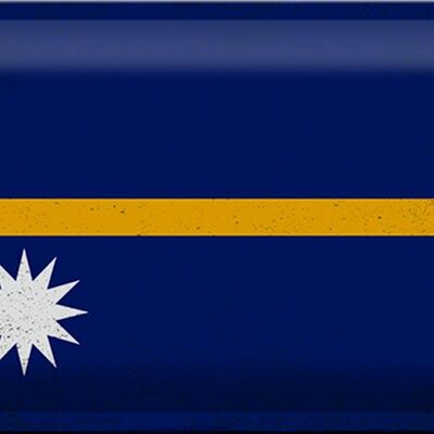 Signe en étain drapeau Nauru 30x20cm drapeau de Nauru Vintage