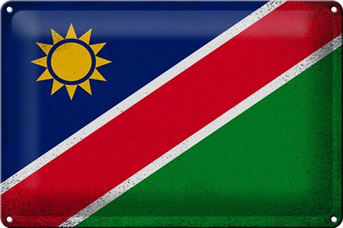 Blechschild Flagge Namibia 30x20cm Flag of Namibia Vintage