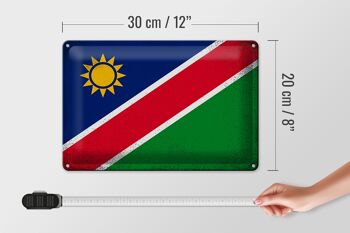 Drapeau en étain de la namibie, 30x20cm, drapeau de la namibie, Vintage 4