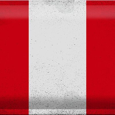 Blechschild Flagge Peru 30x20cm Flag of Peru Vintage