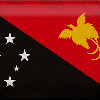 Blechschild Flagge Papua-Neuguinea 30x20cm Guinea Vintage