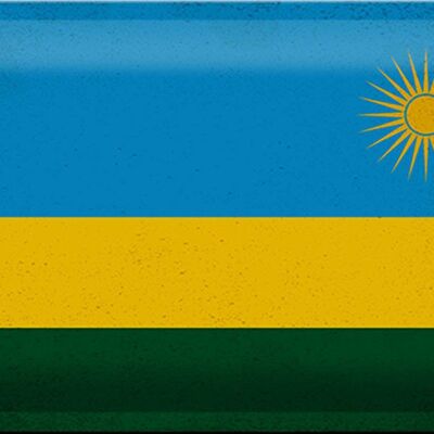 Blechschild Flagge Ruanda 30x20cm Flag of Rwanda Vintage