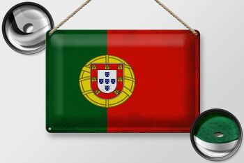 Signe en étain drapeau Portugal 30x20cm drapeau Portugal Vintage 2