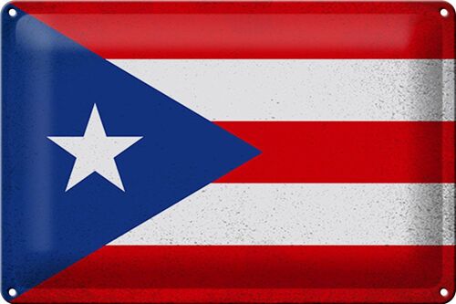 Blechschild Flagge Puerto Rico 30x20cm Puerto Rico Vintage