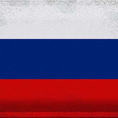 Cartel de chapa Bandera de Rusia 30x20cm Bandera de Rusia Vintage