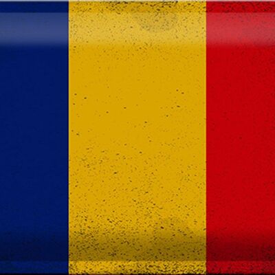 Targa in metallo Bandiera Romania 30x20 cm Bandiera della Romania vintage