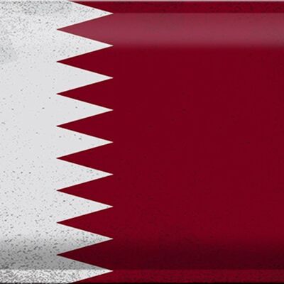 Targa in metallo Bandiera del Qatar 30x20 cm Bandiera del Qatar vintage
