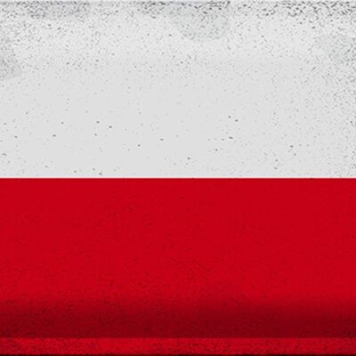 Targa in metallo Bandiera Polonia 30x20 cm Bandiera della Polonia Vintage