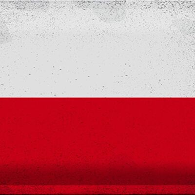 Blechschild Flagge Polen 30x20cm Flag of Poland Vintage