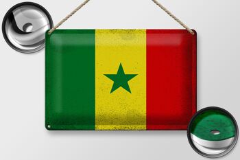 Signe en étain drapeau du Sénégal 30x20cm drapeau du Sénégal Vintage 2