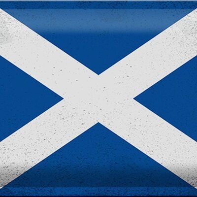 Signe en étain drapeau écossais 30x20cm, drapeau écossais Vintage