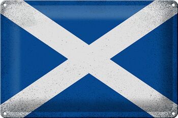 Signe en étain drapeau écossais 30x20cm, drapeau écossais Vintage 1