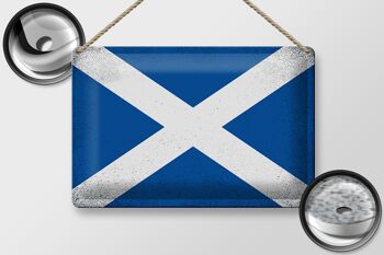 Signe en étain drapeau écossais 30x20cm, drapeau écossais Vintage 2