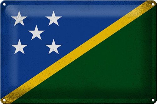 Blechschild Flagge Salomonen 30x20cm Solomon Islands Vintag