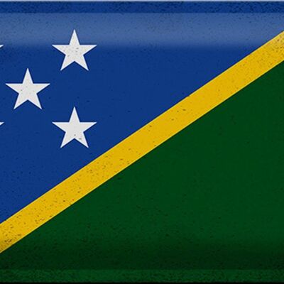 Blechschild Flagge Salomonen 30x20cm Solomon Islands Vintag