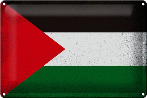 Blechschild Flagge Palästina 30x20cm Flag Palestine Vintage