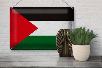 Signe en étain drapeau Palestine 30x20cm drapeau Palestine Vintage 3