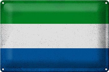 Drapeau en étain Sierra Leone, 30x20cm, drapeau Vintage 1