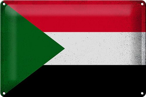Blechschild Flagge Sudan 30x20cm Flag of Sudan Vintage