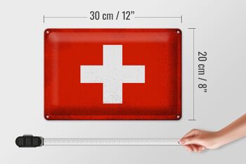 Signe en étain drapeau suisse 30x20cm drapeau suisse Vintage 4