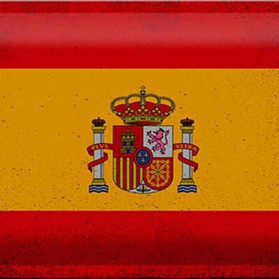 Targa in metallo Bandiera Spagna 30x20 cm Bandiera della Spagna Vintage