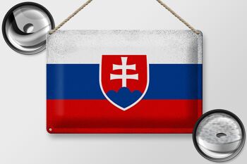Signe en étain drapeau slovaquie 30x20cm drapeau slovaquie Vintage 2