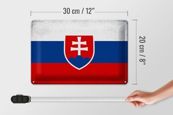 Signe en étain drapeau slovaquie 30x20cm drapeau slovaquie Vintage 4
