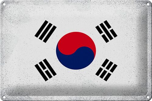 Blechschild Flagge Südkorea 30x20cm South Korea Vintage