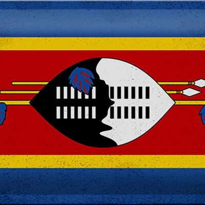 Blechschild Flagge Swasiland 30x20cm Flag Eswatini Vintage