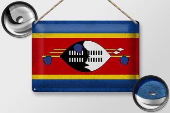 Drapeau du Swaziland en étain, 30x20cm, drapeau Eswatini Vintage 2