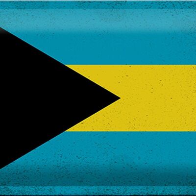 Signe en étain drapeau Bahama 30x20cm drapeau des Bahamas Vintage