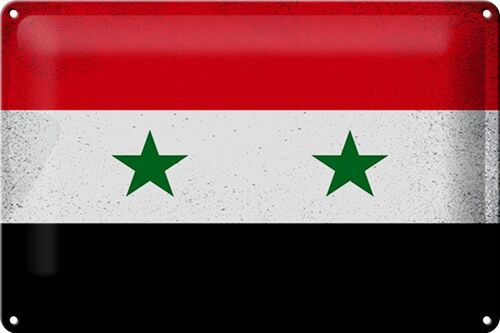 Blechschild Flagge Syrien 30x20cm Flag of Syria Vintage