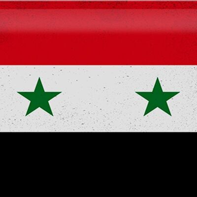 Targa in metallo Bandiera Siria 30x20 cm Bandiera della Siria vintage