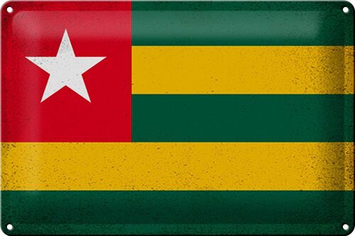 Blechschild Flagge Togo 30x20cm Flag of Togo Vintage