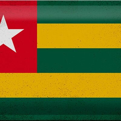 Blechschild Flagge Togo 30x20cm Flag of Togo Vintage