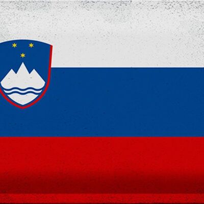 Blechschild Flagge Slowenien 30x20cm Flag Slovenia Vintage