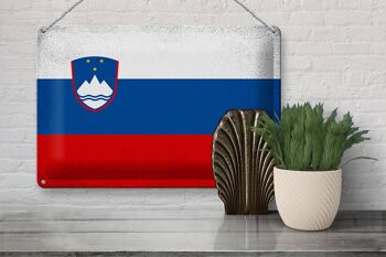 Signe en étain drapeau slovénie 30x20cm drapeau slovénie Vintage 3