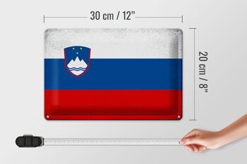 Signe en étain drapeau slovénie 30x20cm drapeau slovénie Vintage 4