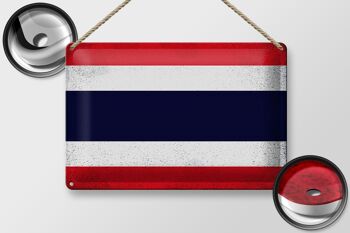 Signe en étain drapeau thaïlande 30x20cm drapeau thaïlande Vintage 2