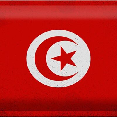 Blechschild Flagge Tunesien 30x20cm Flag of Tunisia Vintage