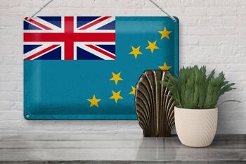 Drapeau en étain Tuvalu 30x20cm, drapeau de Tuvalu Vintage 3