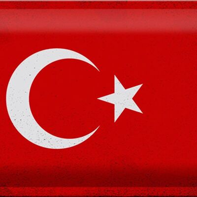 Blechschild Flagge Türkei 30x20cm Flag of Turkey Vintage