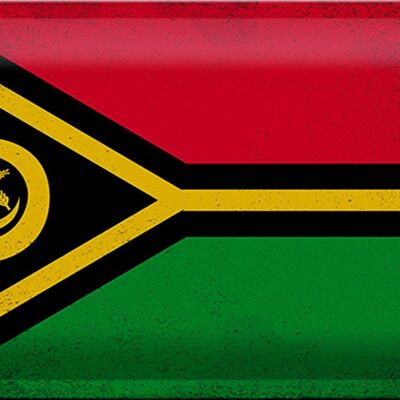 Targa in metallo Bandiera Vanuatu 30x20 cm Bandiera di Vanuatu Vintage