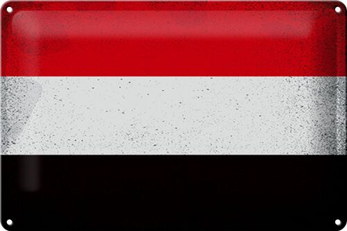 Blechschild Flagge Jemen 30x20cm Flag of Yemen Vintage