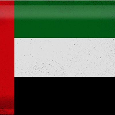 Cartel de chapa con bandera de Emiratos Árabes, bandera Vintage de 30x20cm